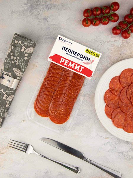 Нарезка Колбаса с/к РЕМИТ Пепперони в/у 90г 1/10