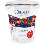 Сметана СВЕЖЕЕ ЗАВТРА 20% п/ст 300г 1/12