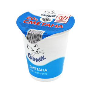 Сметана СНЕЖОК 20% 300г п/ст 1/12