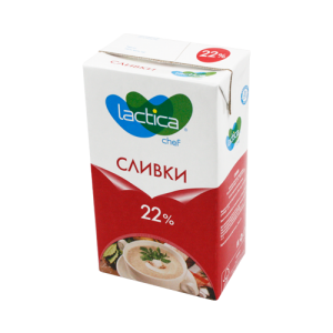 Сливки пит у/п ЛАКТИКА 22% 1л б/к 1/12