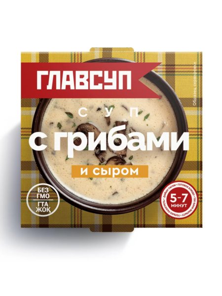 Суп ГЛАВСУП Сырный с грибами зам 250г 1/12