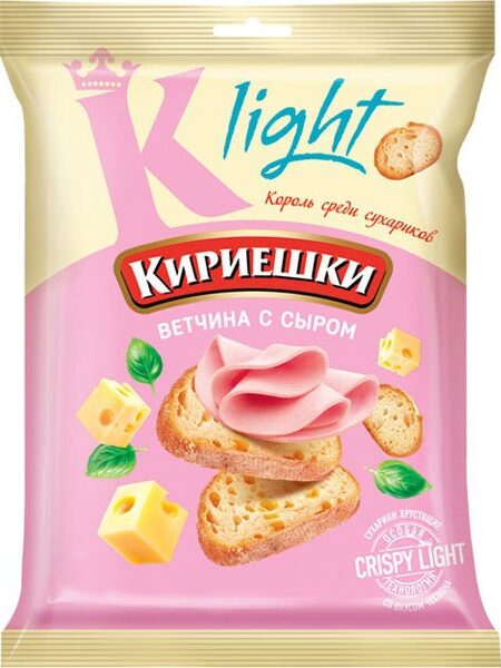 Сухарики КИРИЕШКИ Light Ветчина и сыр 80г 1/22