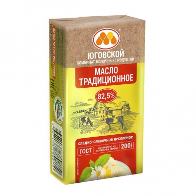 Масло сливочное ЮКМП 82,5% 200г 1/20