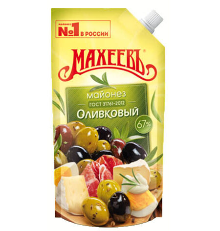Майонез МАХЕЕВ Оливковый 67% дой-пак 190г 1/20