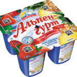ЙогуртПродукт Экстра сливочный АЛЬПЕНГУРТ Клубника/ананас 7,5% 100г 1/24