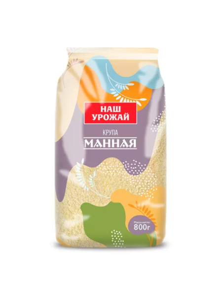 Крупа НАШ УРОЖАЙ Манная 800г 1/9