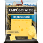 Сыр СЫРОБОГАТОВ Норвежский 45% 180г БРУС флоу-пак 1/8