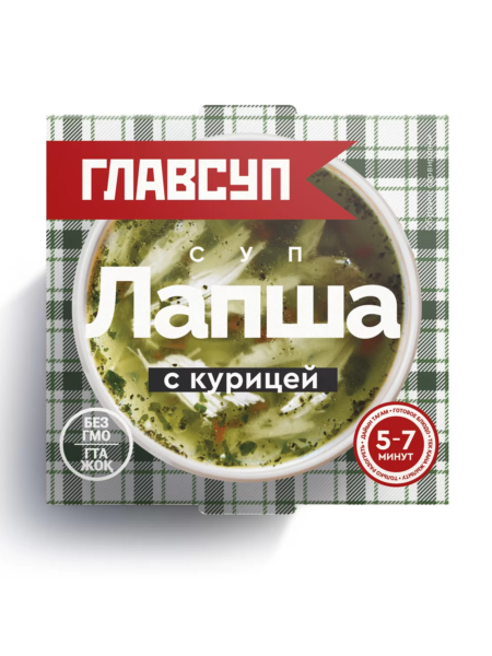 Суп ГЛАВСУП Лапша с курицей зам 250г 1/12