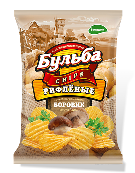 Чипсы картофельные БУЛЬБА Боровик рифл 75г 1/25