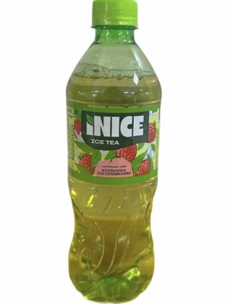 Напиток хол зеленый чай INICE со вкусом клубники со сливками  б/а н/г ПЭТ 0,5л 1/12