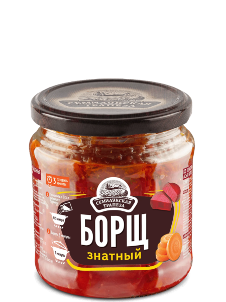 Суп СЕМИЛУКСКАЯ ТРАПЕЗА Борщ Знатный ст/б 460г 1/8