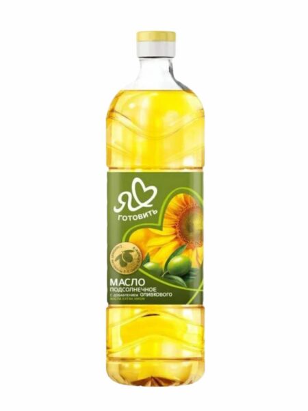 Масло подсолнечное раф Я ЛЮБЛЮ ГОТОВИТЬ с доб оливкового 0,8л/736г 1/15