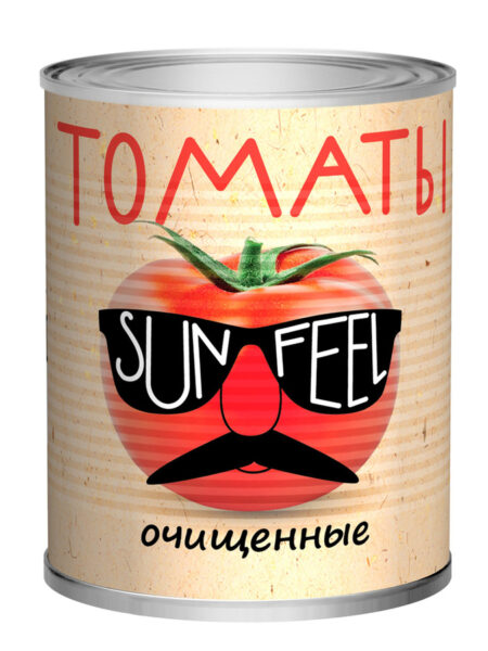 Томаты SUNFEEL очищ. в с/с ж/б 800г 1/12