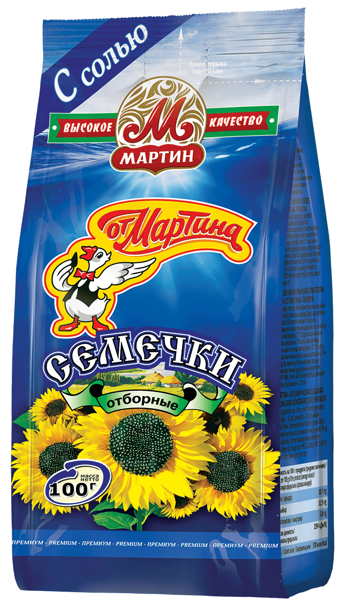 Семечки от МАРТИНА Отборные ПРЕМИУМ с солью 100г 1/20 Семечки от МАРТИНА Отборные ПРЕМИУМ с солью 100г 1/20