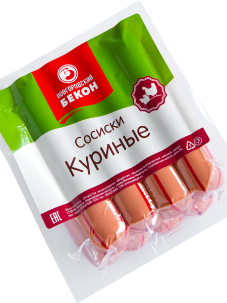 Сосиски ВНМД Куриные 1 сорт в в/у 350г