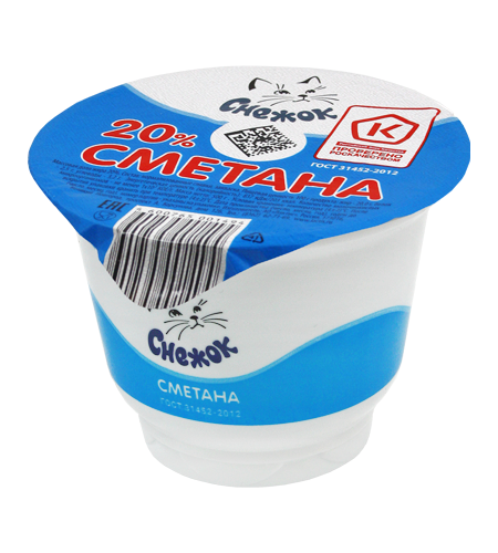 Сметана СНЕЖОК 20% 180г п/ст 1/12