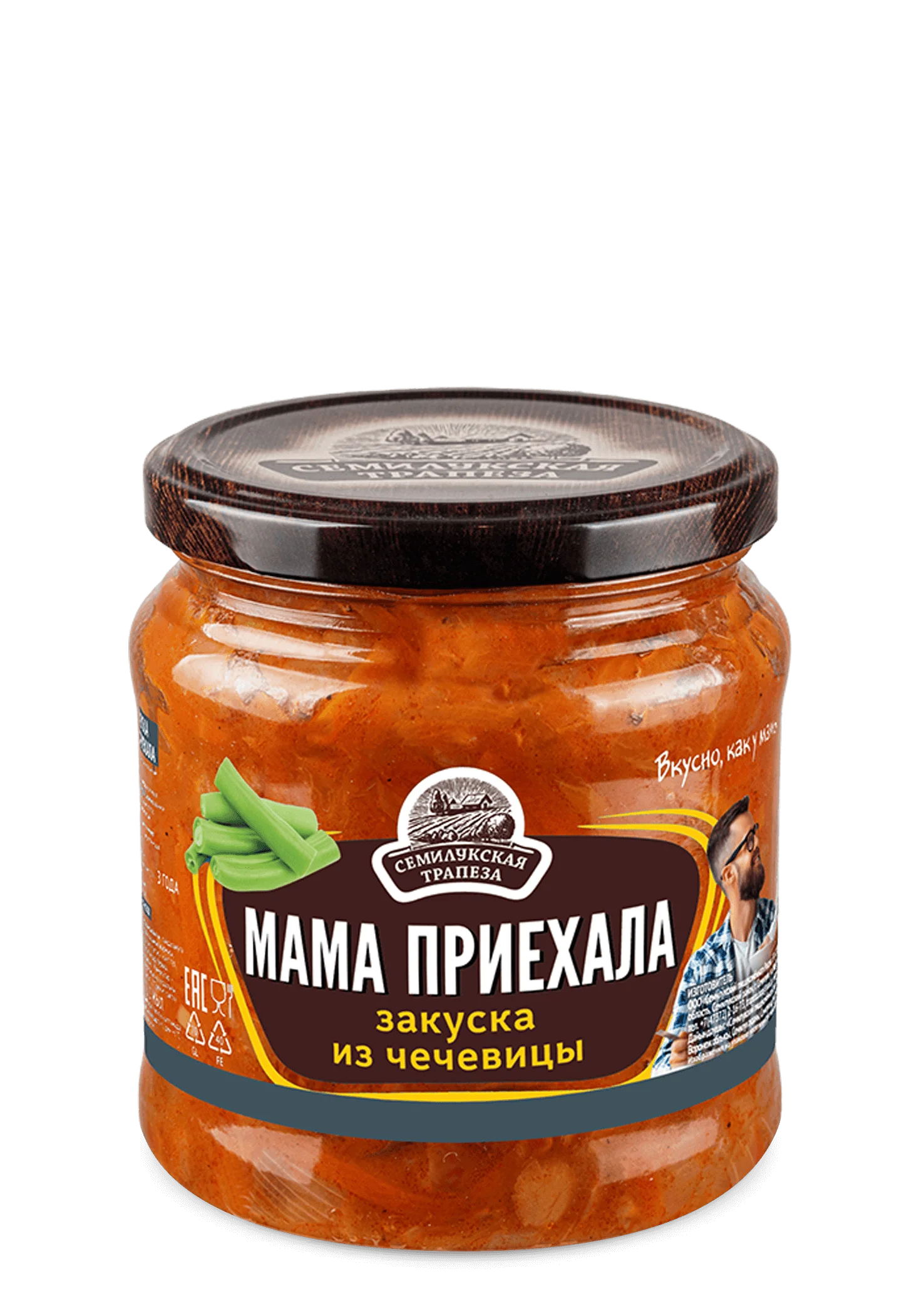Закуска овощная СЕМИЛУКСКАЯ ТРАПЕЗА Мама приехала ст/б 460г 1/8 Закуска овощная СЕМИЛУКСКАЯ ТРАПЕЗА Мама приехала ст/б 460г 1/8