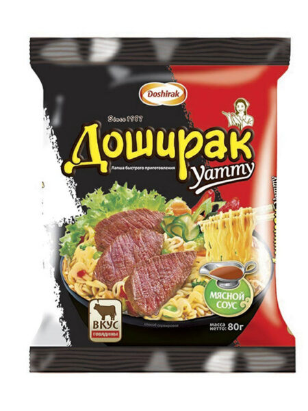 Лапша б/п ДОШИРАК Yammi говядина 80г 1/44