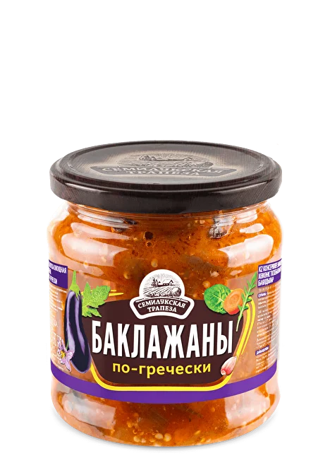 Закуска овощная СЕМИЛУКСКАЯ ТРАПЕЗА Баклажаны по-гречески ст/б 460г 1/8 Закуска овощная СЕМИЛУКСКАЯ ТРАПЕЗА Баклажаны по-гречески ст/б 460г 1/8