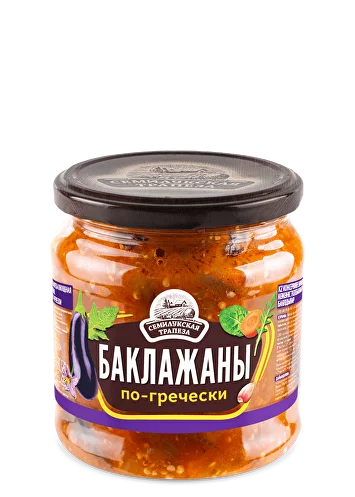 Закуска овощная СЕМИЛУКСКАЯ ТРАПЕЗА Баклажаны по-гречески ст/б 460г 1/8 Закуска овощная СЕМИЛУКСКАЯ ТРАПЕЗА Баклажаны по-гречески ст/б 460г 1/8