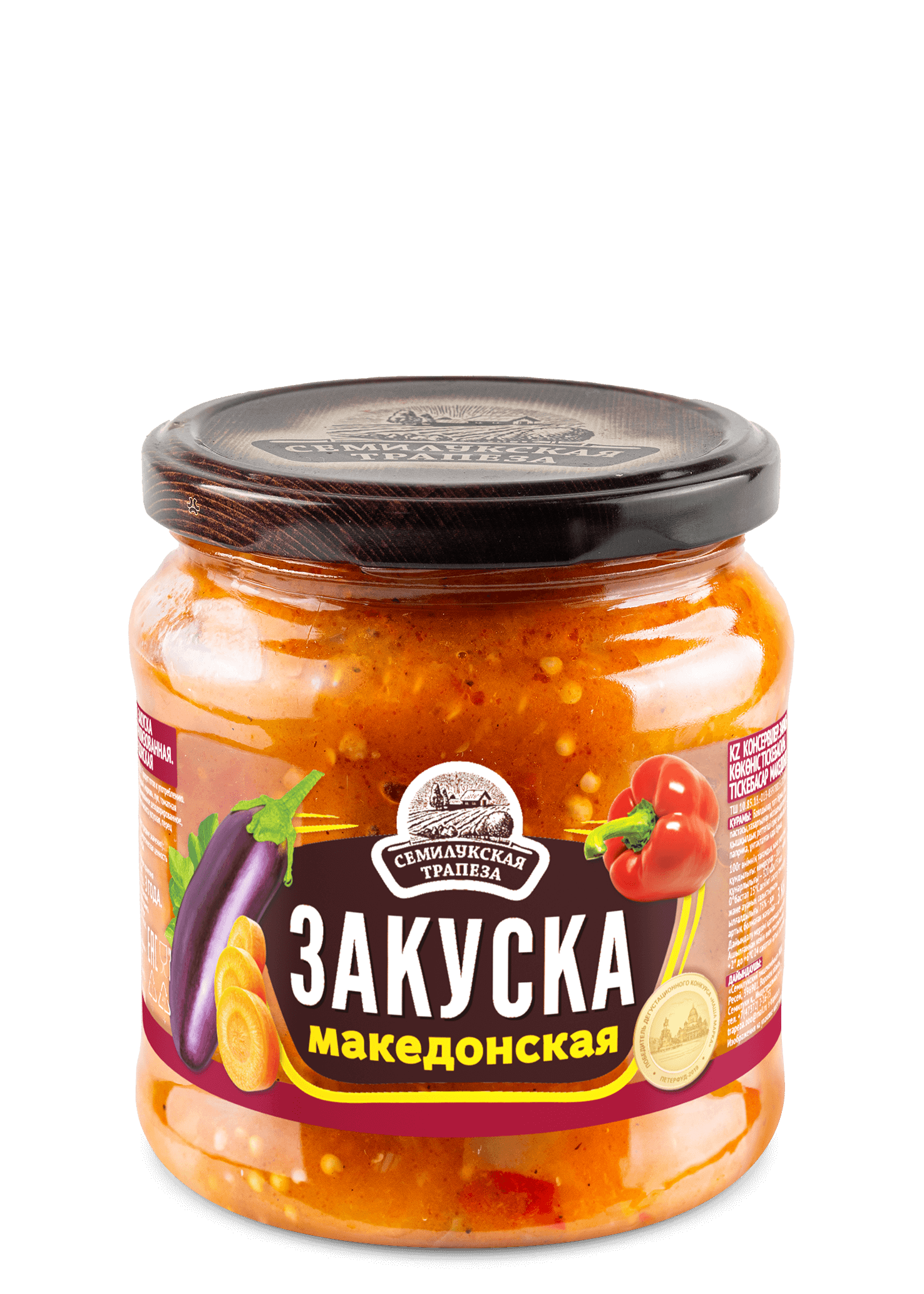 Закуска овощная СЕМИЛУКСКАЯ ТРАПЕЗА Македонская ст/б 460г 1/8 Закуска овощная СЕМИЛУКСКАЯ ТРАПЕЗА Македонская ст/б 460г 1/8