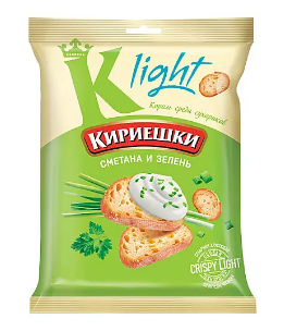 Сухарики КИРИЕШКИ Light Сметана и зелень 80г 1/22