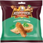 Сухарики 3 КОРОЧКИ ржаные Холодец с хреном 40г 1/60