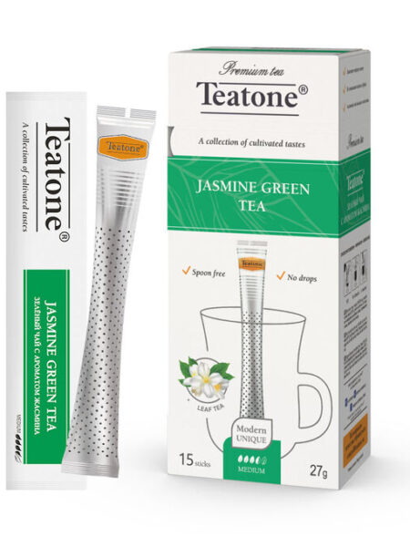 Чай TEATONE Зеленый аромат Жасмин Стик гофрокороб 12*(15шт*1,8г)