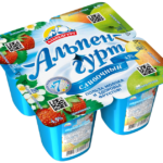 ЙогуртПродукт Сливочн АЛЬПЕНГУРТ Земляника/яблоко-груша 4,5% 100г 1/24