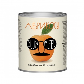 Фрукты SUNFEEL Абрикосы половинки в сиропе ж/б 850мл/820гр 1/12