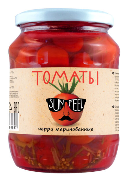 Томаты SUNFEEL черри маринованные ст/б 720мл 1/8
