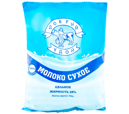 Сухое молоко ДОБРЫЙ УДОЙ 26% 400г ГОСТ 1/24