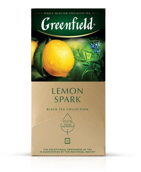 Чай ГРИНФИЛД Lemon Spark (лимон) 25пак 1/10