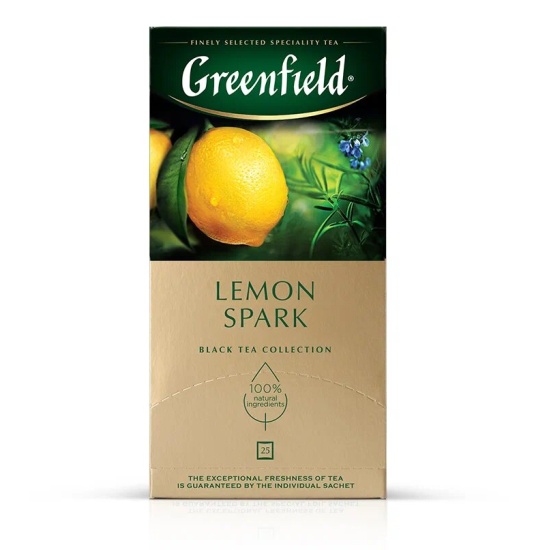 Чай ГРИНФИЛД Lemon Spark (лимон) 25пак 1/10 Чай ГРИНФИЛД Lemon Spark (лимон) 25пак 1/10