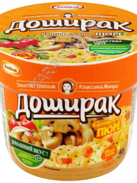 Пюре б/п ДОШИРАК со вкусом грибов стакан 40г 1/24