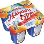 ЙогуртПродукт Экстра сливочный АЛЬПЕНГУРТ Абрикос/персик-маракуйа 7,5% 100г 1/24