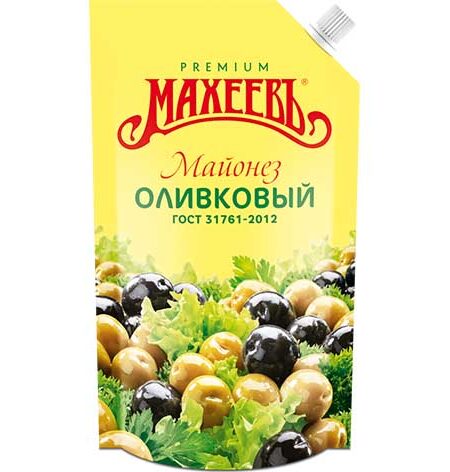 Майонез МАХЕЕВ Оливковый 50,5% дой-пак 380г 1/20