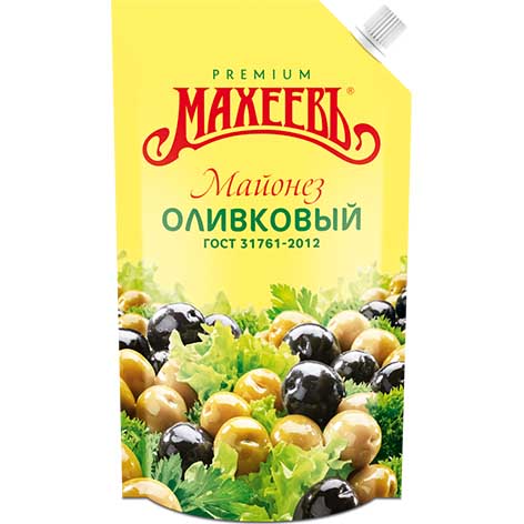 Майонез МАХЕЕВ Оливковый 50,5% дой-пак 380г 1/20 Майонез МАХЕЕВ Оливковый 50,5% дой-пак 380г 1/20