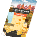 Сыр СЫРОБОГАТОВ Маасдам 45% 125г фас (нарезка) 1/12