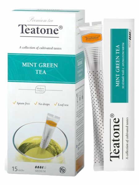 Чай TEATONE Зеленый аромат Мяты  Стик гофрокороб 12*(15шт*1,8г)