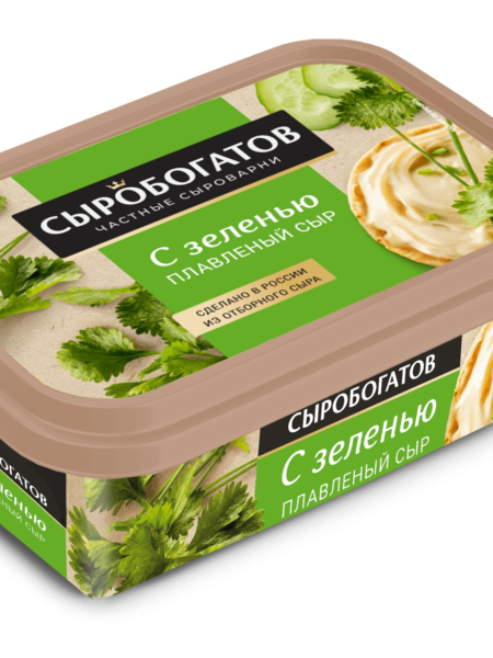 Сыр плав СЫРОБОГАТОВ с зеленью 50% 200г ванночка 1/12