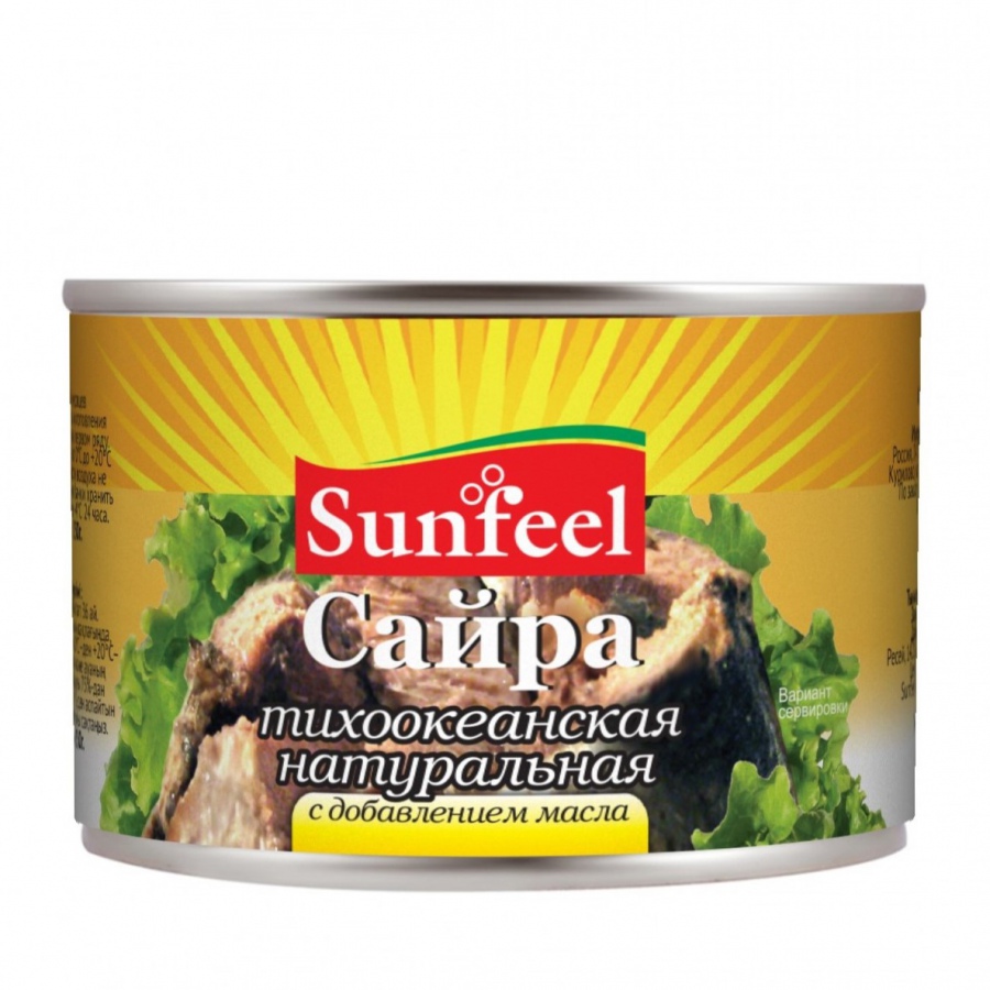 Сайра SUNFEEL в масле ж/б 250г 1/48 Сайра SUNFEEL в масле ж/б 250г 1/48