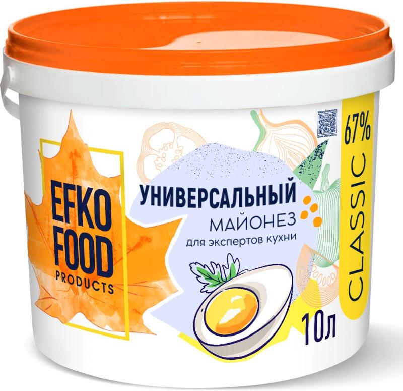 Майонез ЭФКО ФУД классик 67% пл/ведро 10л Майонез ЭФКО ФУД классик 67% пл/ведро 10л