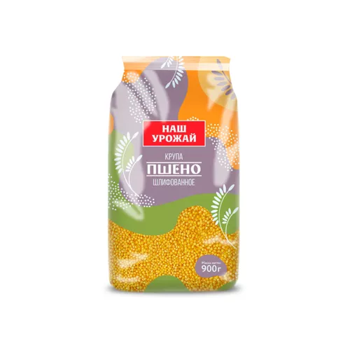 Крупа НАШ УРОЖАЙ Пшено в/с 900г 1/9 Крупа НАШ УРОЖАЙ Пшено в/с 900г 1/9