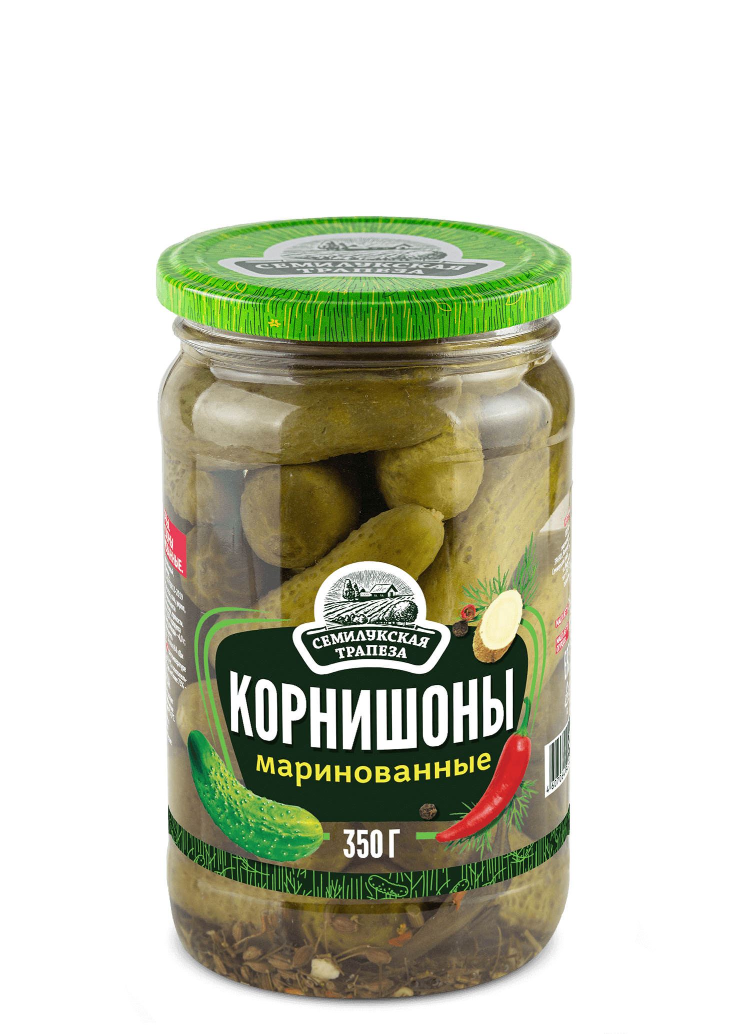 Корнишоны СЕМИЛУКСКАЯ ТРАПЕЗА маринованные ст/б 350г 1/10 Корнишоны СЕМИЛУКСКАЯ ТРАПЕЗА маринованные ст/б 350г 1/10