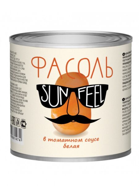Фасоль SUNFEEL белая в т/с ж/б 425мл 1/12
