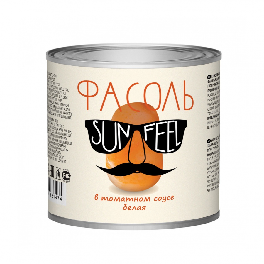 Фасоль SUNFEEL белая в т/с ж/б 425мл 1/12 Фасоль SUNFEEL белая в т/с ж/б 425мл 1/12