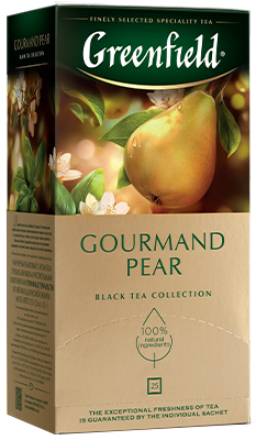 Чай ГРИНФИЛД Gourmand Pear (черный,гибискус,груша,базилик) 25пак 1/10