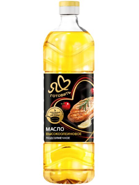 Масло подсолнечное раф Я ЛЮБЛЮ ГОТОВИТЬ высококолеиновое для жарки 0,8л/736г 1/15