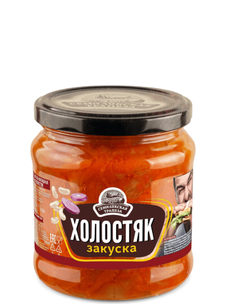 Закуска овощная СЕМИЛУКСКАЯ ТРАПЕЗА Холостяк (морк,перец,фасоль,лук) ст/б 460г 1/8